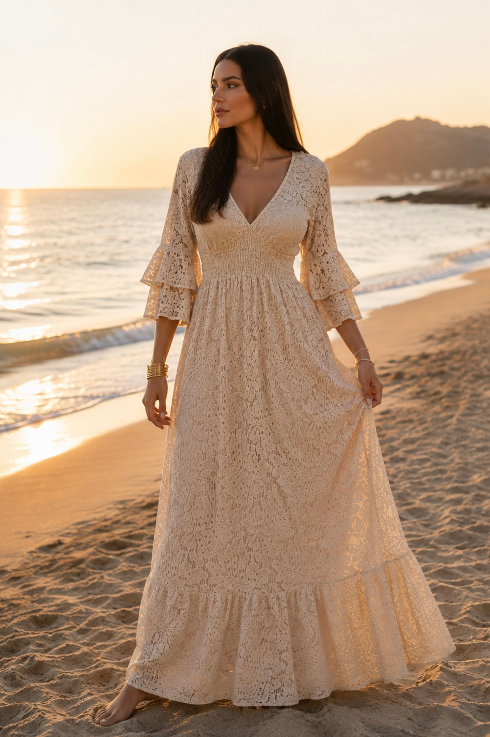 Robe en dentelle vaporeuse