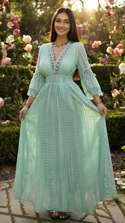 Sage Lace Dress