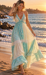 Azurea Boho Maxi Dress – Handcrafted Elegance