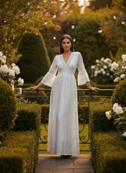 Salbeigrünes Spitzenkleid