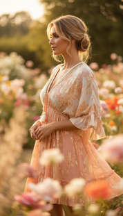 Robe bohème orange courte