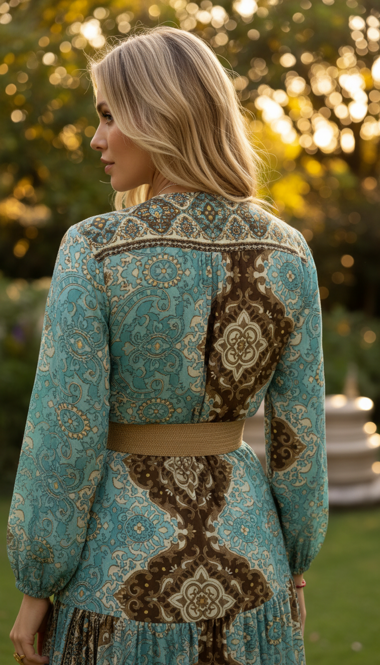 Robe en soie Aurora Sky