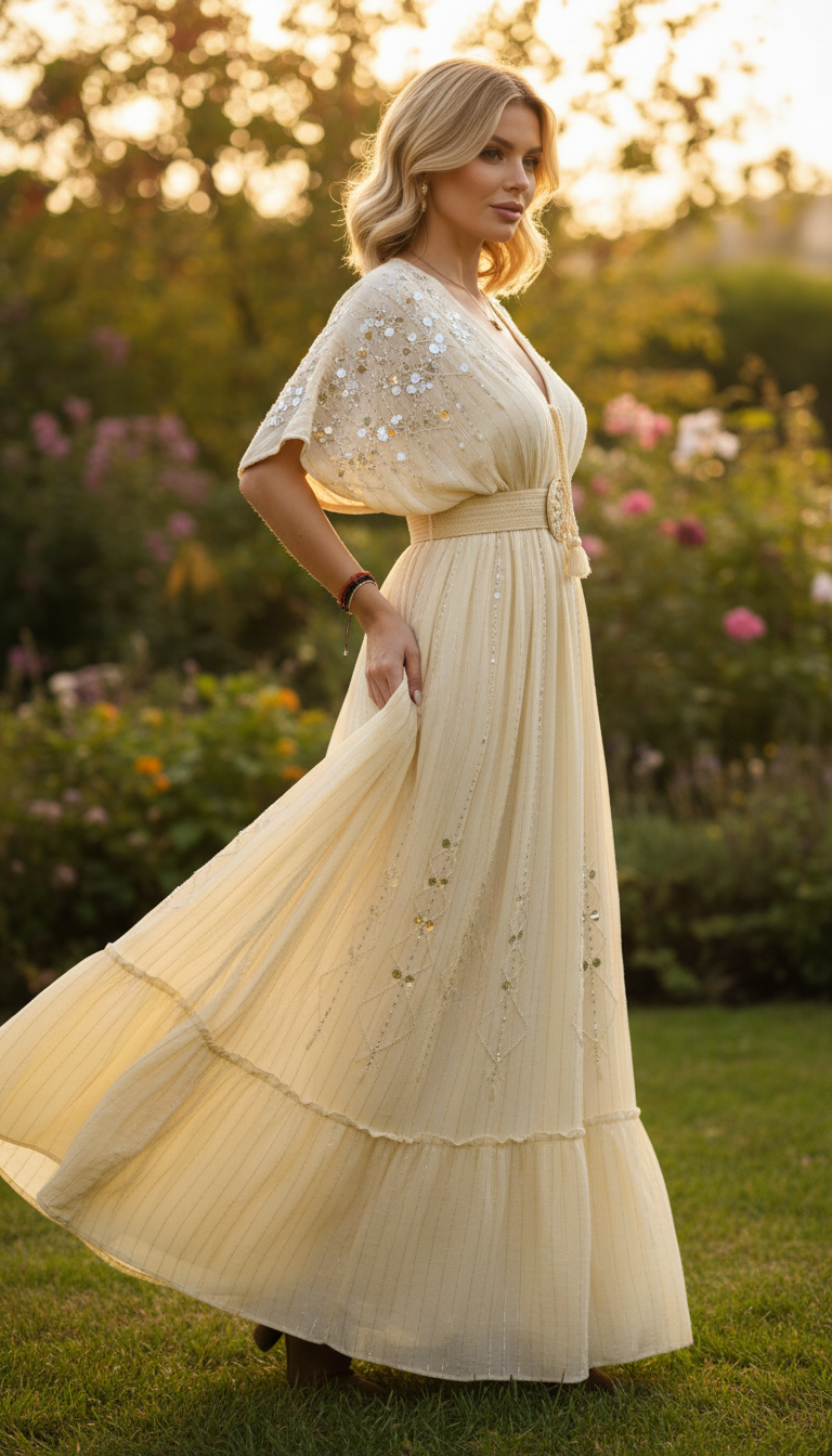 Maxikleid „Sonnenlicht Garten“