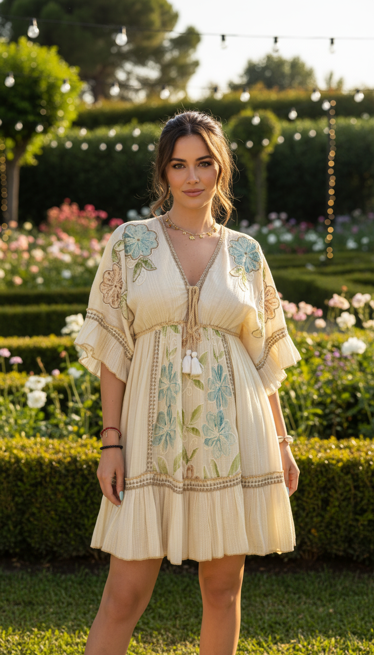 Soft Beige Mini Dress