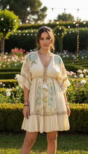 Soft Beige Mini Dress