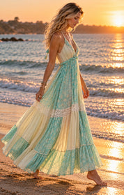 Azurea Boho Maxi Dress – Handcrafted Elegance