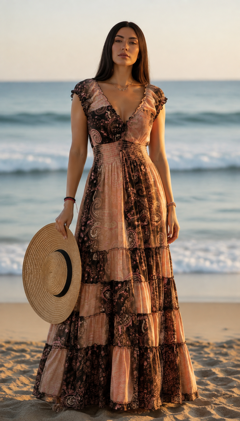Amara Pink Silk Maxi Dress