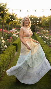 Sunset Orange Boho Maxi Dress