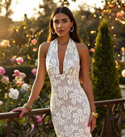 White Beaded Elegance Party Dress