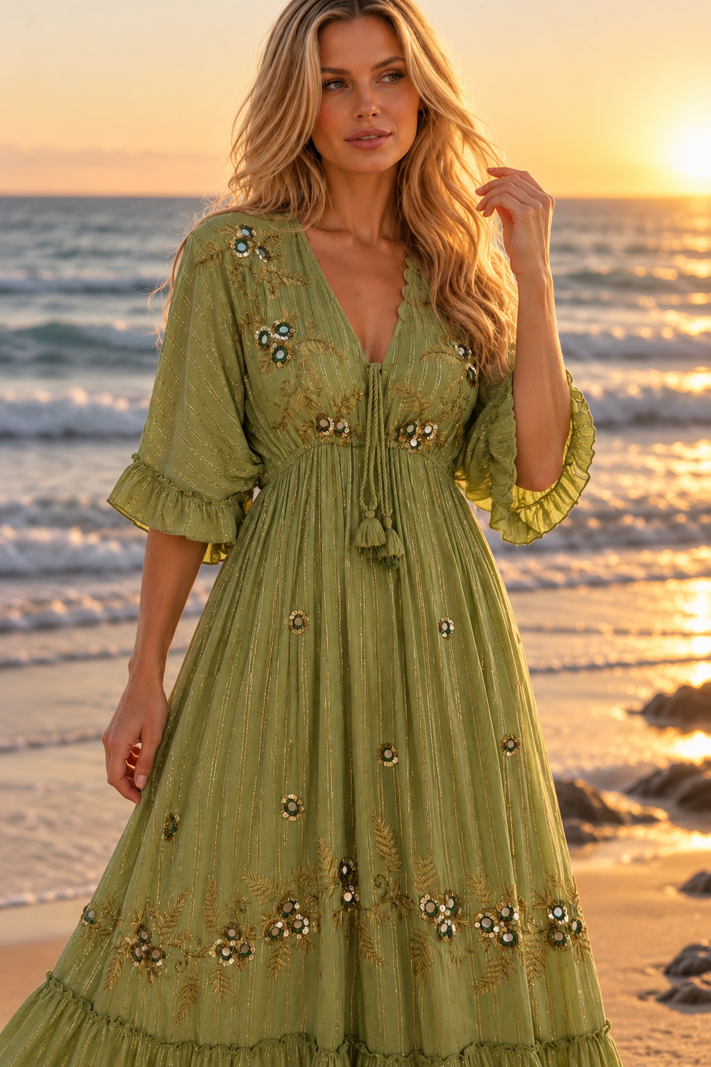 Emerald Garden Maxi Dress