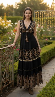 Golden Garden Noir Maxikleid