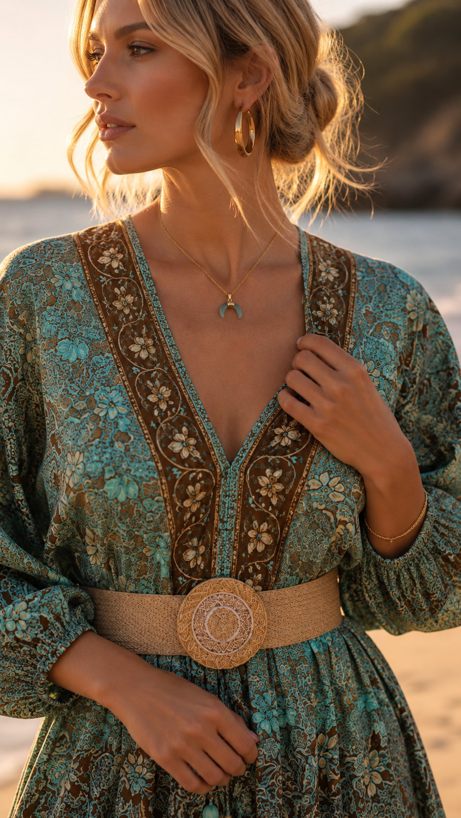 Green Aventurine Moon Necklace