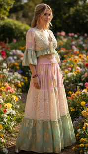 Aurora Handgefertigtes Pinkes Boho-Set