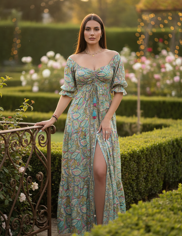 The Smocked Orange Silk Dress