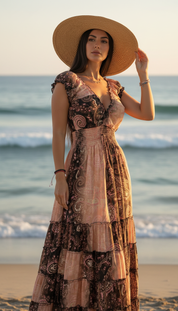 Amara Pink Silk Maxi Dress