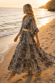 Elaria Black Silk Maxi Dress