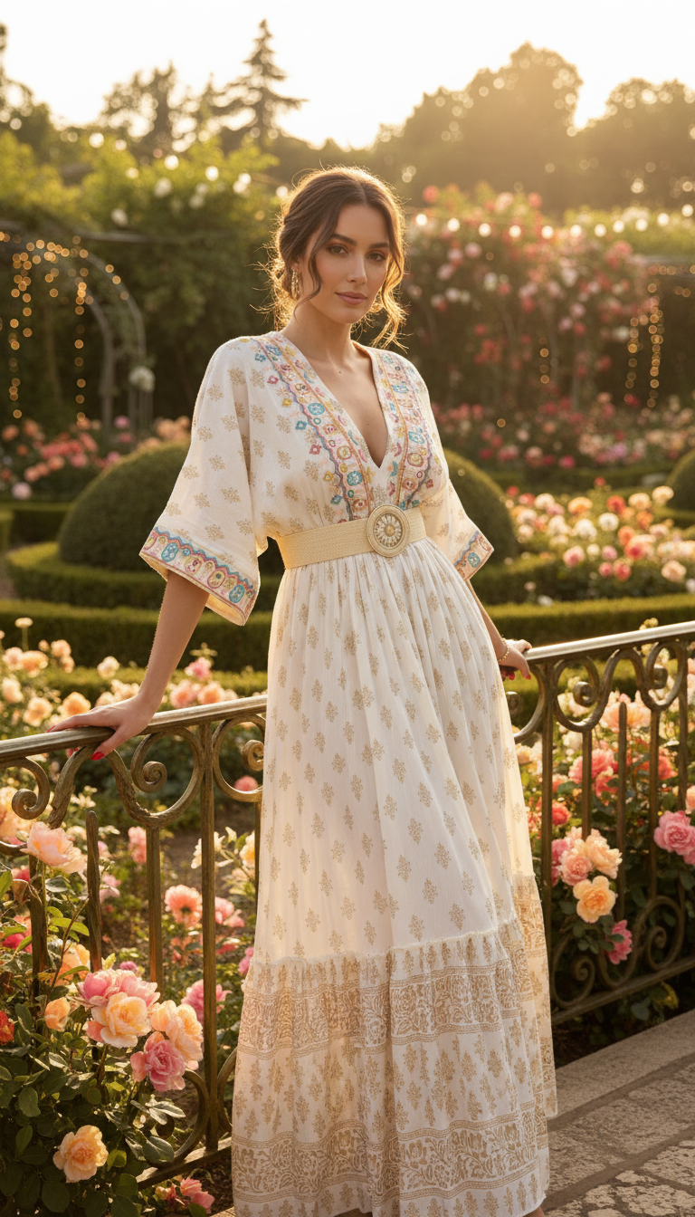 Robe longue colorée