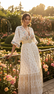 Robe longue colorée