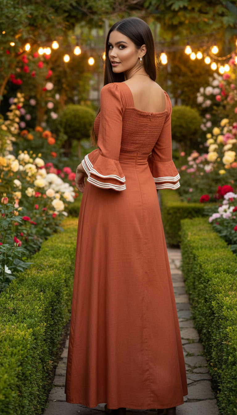 Terracotta Boho Maxi Dress
