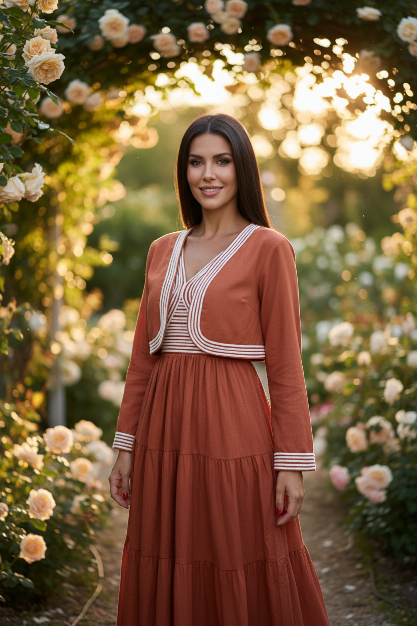 Organic Terracotta Boho Dress
