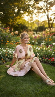 Bicolor Soft Pink Garden Dress