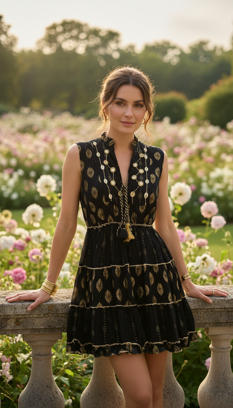 Minikleid aus Goldfäden