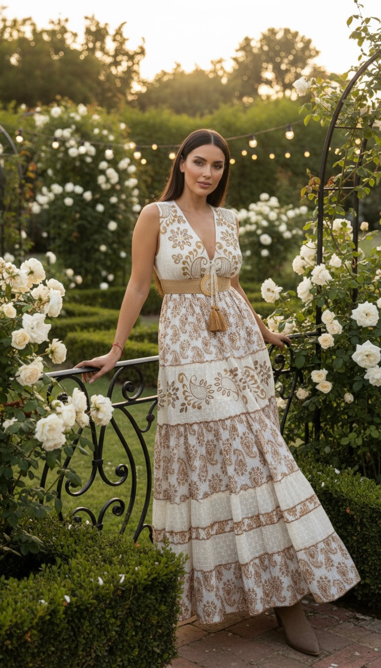 Golden Garden Maxi Dress