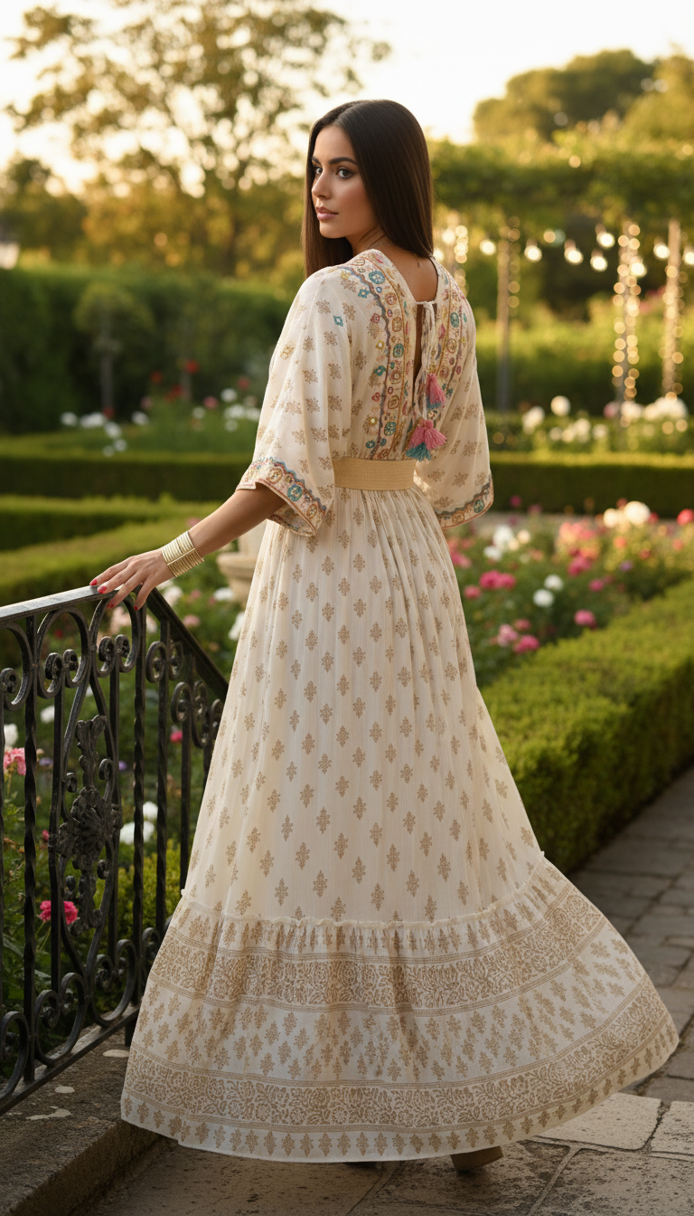 Robe longue colorée