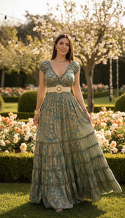 Robe longue en soie sereine