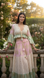 Aurora Handgefertigtes Pinkes Boho-Set