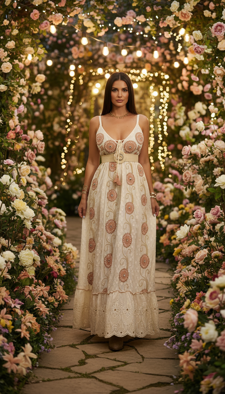 Circle Moon Boho Dress