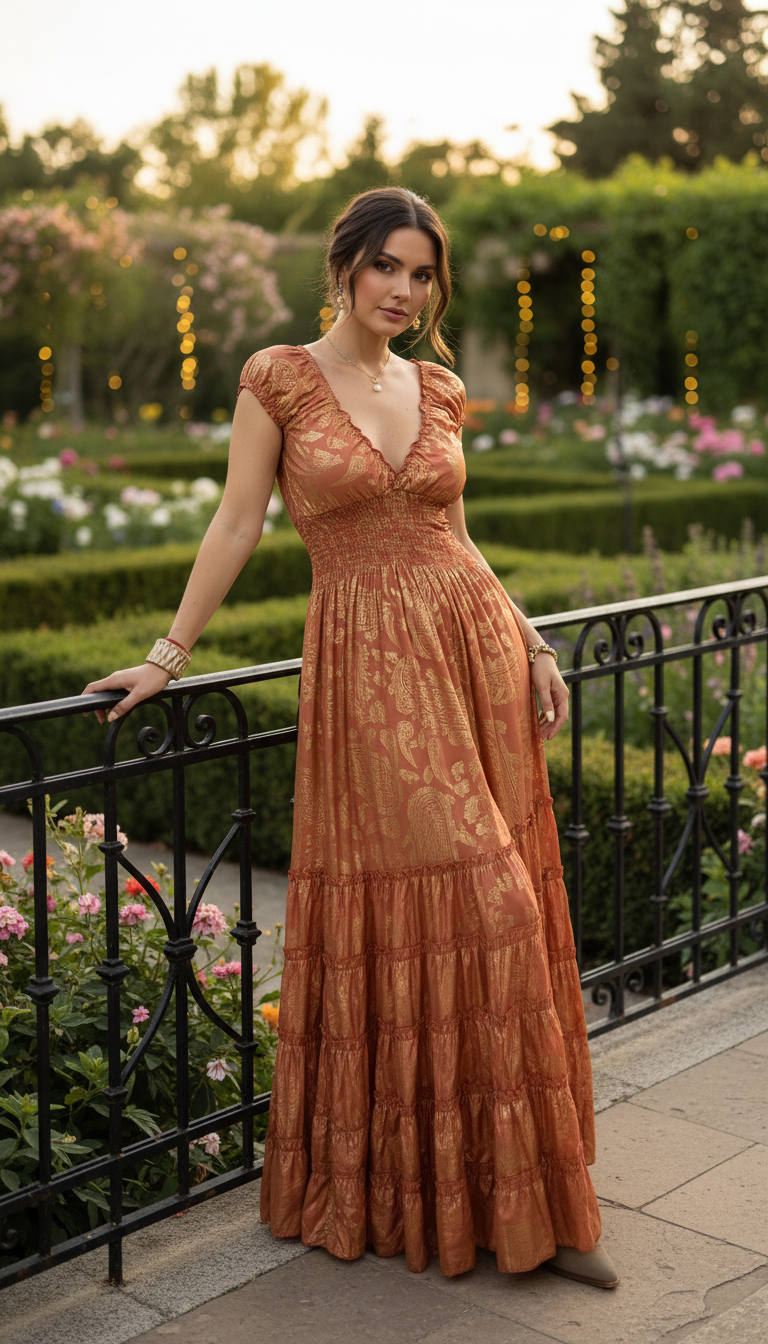 Robe longue en soie sereine