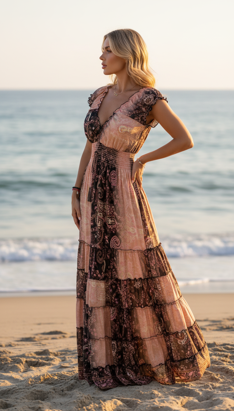 Amara Pink Silk Maxi Dress