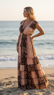 Amara Pink Silk Maxi Dress