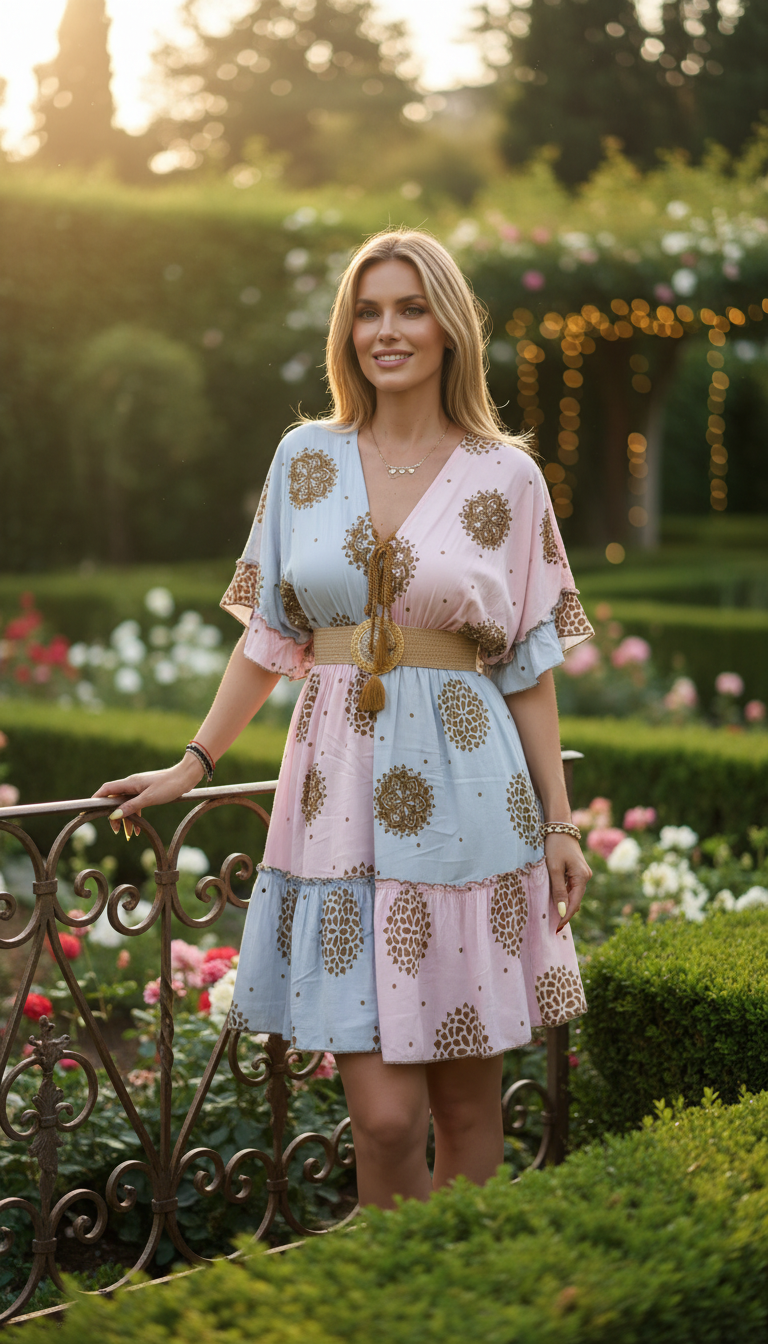 Bicolor Soft Blue Garden Dress