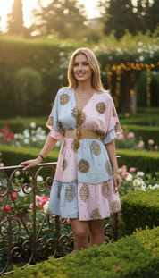 Bicolor Soft Blue Garden Dress