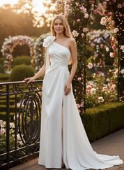 Mikado One-Shoulder Wedding Dress