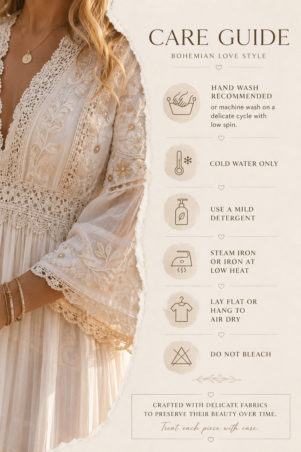 Robe en dentelle bohème pure
