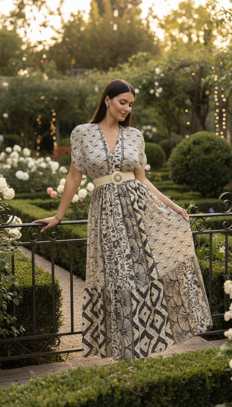 Bohemian Harmony Silk Dress