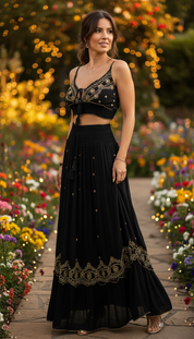 Luna Black Cotton Set