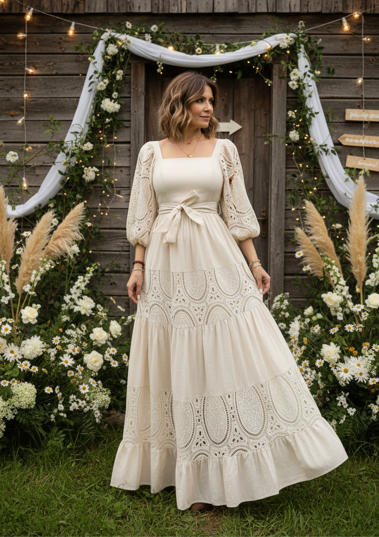 Organic Cotton Boho Maxi Dress