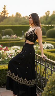 Luna Black Cotton Set