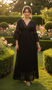 Robe en dentelle sauge