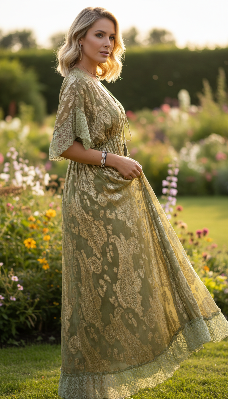 Chantilly Garden Boho Long Dress