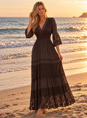 Pure Boho Brown Lace Dress