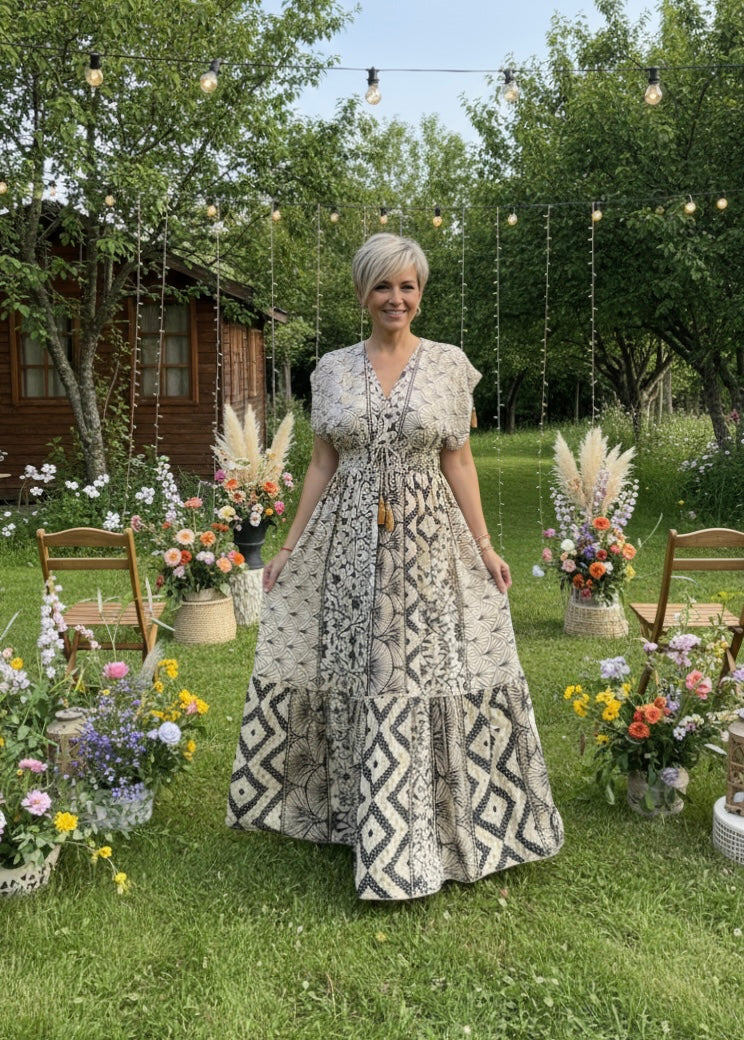 Bohemian Harmony Silk Dress