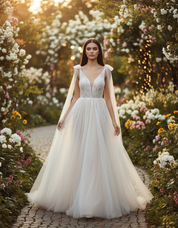 Romantic Bridal Dress with Chantilly Lace