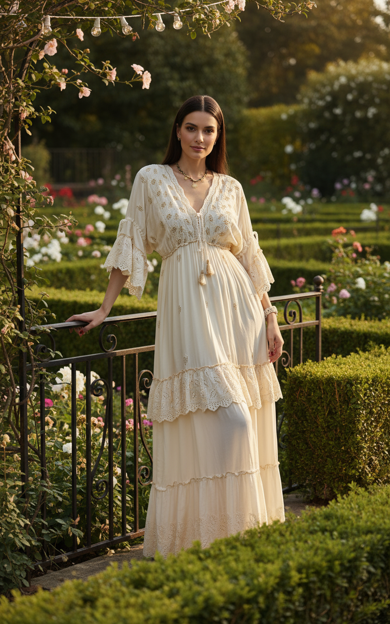 Mansi White Boho Dress