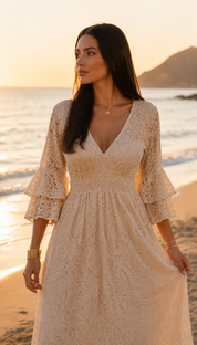 Robe en dentelle vaporeuse