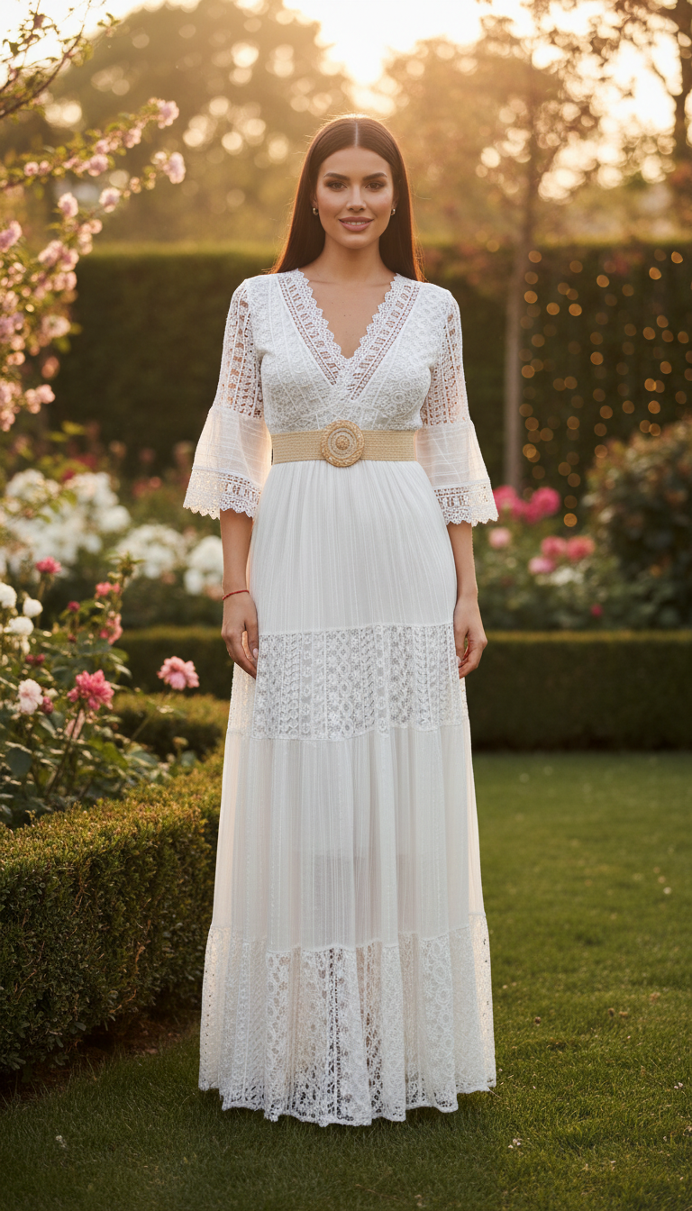 Ivory Moon Lace Dress